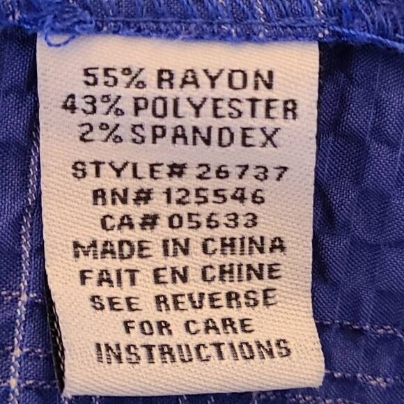 Habitat Womens Blouse Button Down High Low Long Sleeve Plaid Blue XS - Picture 10 of 13